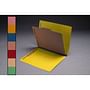 18pt Yellow Classification Folders, Full Cut END TAB, Letter Size, 1 Divider, Bonded Fasteners (Box of 15)