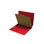 18pt Red Classification Folders, Full Cut END TAB, Letter Size, 2 Divider, Bonded Fasteners (Box of 10)