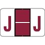 Tab Compatible "J" Labels, Vinyl Stock, 1" X 1.25" Individual Letters - Roll of 500