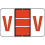 Tab Compatible "V" Labels, Vinyl Stock, 1" X 1.25" Individual Letters - Roll of 500