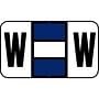 Tab 7200 Compatible "W" Labels, Laminated Stock, 15/16" X 1-5/8" Individual Letters - Roll of 500