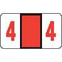 POS Compatible Numeric "4" Labels, Laminated Stock, 15/16" X 1-5/8" Individual Numbers - Roll of 500