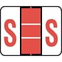 Tab Compatible "S" Labels, Vinyl Kimdura Stock, 1" X 1.25" Individual Letters - Roll of 500