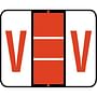 Tab Compatible "V" Labels, Vinyl Kimdura Stock, 1" X 1.25" Individual Letters - Roll of 500