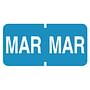 Tab Compatible "Mar" Month Labels, Vinyl Kimdura Stock, 1" X 1/2", Individual Months - Roll of 500
