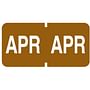 Tab Compatible "Apr" Month Labels, Vinyl Kimdura Stock, 1" X 1/2", Individual Months - Roll of 500