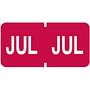 Tab Compatible "Jul" Month Labels, Vinyl Kimdura Stock, 1" X 1/2", Individual Months - Roll of 500