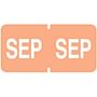 Tab Compatible "Sep" Month Labels, Vinyl Kimdura Stock, 1" X 1/2", Individual Months - Roll of 500