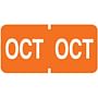 Tab Compatible "Oct" Month Labels, Vinyl Kimdura Stock, 1" X 1/2", Individual Months - Roll of 500