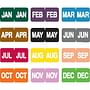 Tab Compatible Month Labels, Vinyl Kimdura Stock, 1" X 1/2", Individual Months - Roll of 500