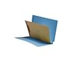 14pt Blue Folders, Full Cut END TAB, Letter Size, 1 Divider Installed (Box of 40)