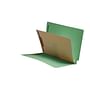14pt Green Folders, Full Cut END TAB, Letter Size, 1 Divider Installed (Box of 40)