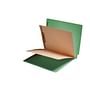 14pt Green Folders, Full Cut END TAB, Letter Size, 2 Dividers Installed (Box of 25)