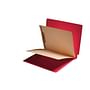 14pt Red Folders, Full Cut END TAB, Letter Size, 2 Dividers Installed (Box of 25)