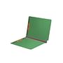 Moss Green Type III Pressboard Folders, Full Cut END TAB, Letter Size, 2" Exp., Fastener Pos #1 & #3 (Box of 25)
