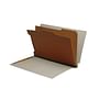 Gray Type II Pressboard Classification Folders, Full Cut END TAB, Legal Size, 2 Divider (Box of 10)