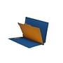 Royal Blue Type III Pressboard Classification Folders, Full Cut END TAB, Letter Size, 1 Divider (Box of 10)