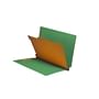 Moss Green Type III Pressboard Classification Folders, Full Cut END TAB, Letter Size, 1 Divider (Box of 10)