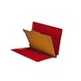 Deep Red Type III Pressboard Classification Folders, Full Cut END TAB, Letter Size, 1 Divider (Box of 10)