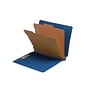 Royal Blue Type III Pressboard Classification Folders, Full Cut END TAB, Letter Size, 2 Divider (Box of 10)