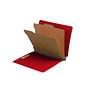 Deep Red Type III Pressboard Classification Folders, Full Cut END TAB, Letter Size, 2 Divider (Box of 10)