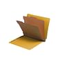 Yellow Type III Pressboard Classification Folders, Full Cut END TAB, Letter Size, 2 Divider (Box of 10)
