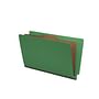 Moss Green Type III Pressboard Classification Folders, Full Cut END TAB, Legal Size, 1 Divider (Box of 10)