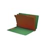 Moss Green Type III Pressboard Classification Folders, Full Cut END TAB, Legal Size, 2 Divider (Box of 10)