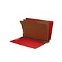 Deep Red Type III Pressboard Classification Folders, Full Cut END TAB, Legal Size, 2 Divider (Box of 10)