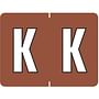 Data File Compatible "K" Labels, Laminated Stock, 15/16" X 1-1/4" Individual Letters - Roll of 500