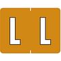 Data File Compatible "L" Labels, Laminated Stock, 15/16" X 1-1/4" Individual Letters - Roll of 500