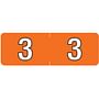 Barkley NBAM Compatible Mini "3" Numeric Labels, Laminated Stock, 1/2" X 1-1/2" Individual Numbers - Roll of 500