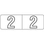 Barkley NBWM Compatible White Mini "2" Numeric Labels, Laminated Stock, 1/2" X 1-1/2" Individual Numbers - Roll of 500
