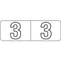 Barkley NBWM Compatible White Mini "3" Numeric Labels, Laminated Stock, 1/2" X 1-1/2" Individual Numbers - Roll of 500