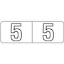 Barkley NBWM Compatible White Mini "5" Numeric Labels, Laminated Stock, 1/2" X 1-1/2" Individual Numbers - Roll of 500