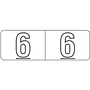 Barkley NBWM Compatible White Mini "6" Numeric Labels, Laminated Stock, 1/2" X 1-1/2" Individual Numbers - Roll of 500