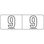 Barkley NBWM Compatible White Mini "9" Numeric Labels, Laminated Stock, 1/2" X 1-1/2" Individual Numbers - Roll of 500