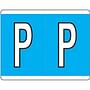 Kardex Compatible "P" Labels, Laminated Stock, 1-1/4" X 1-19/32" Individual Letters - Roll of 500