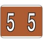Kardex Compatible "5" Numeric Labels, Laminated Stock, 1-1/4" X 1-1/2" Individual Numbers - Roll of 500