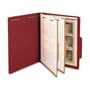 Pressboard Classification Partition Folder, 2 Dividers, 2-Inch Expansion,2/5 Cut Tab, Brick Red, Letter Size, Box of 15