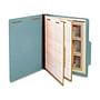 Pressboard Classification Partition Folder, 2 Dividers, 2" Expansion, 2/5 Cut Tab, Light Blue, Letter Size, Box of 15