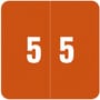 Smead DCC Compatible "5" Numeric Labels, Laminated Stock, 1-1/2" x 1-1/2" Individual Numbers - Roll of 250