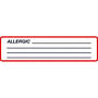 Allergy Warning Labels, ALLERGIC - Red / White, 5-3/8" X 1-3/8" (Roll of 200)