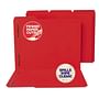 SJ Paper Water/Cut-Resistant Folder, Two Fasteners, 1/3 Top Tab, Letter, Red 50/Box