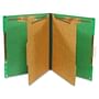 SJ Paper Hanging Classification Folder, 2" Fasteners, Letter, Emerald Green, 10/Box