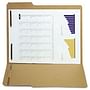 SJ Paper Reinforced Kraft Folder, Two Fasteners, 1/3 Cut Top Tab, Letter, Brown, 50/Box