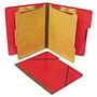 SJ Paper Classification Folios with Fastener, Letter, Six Section, Executive Red, 10/Box