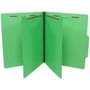 SJ Paper Economy Classification Folders, Letter, Six-Section, Green, 25/Box