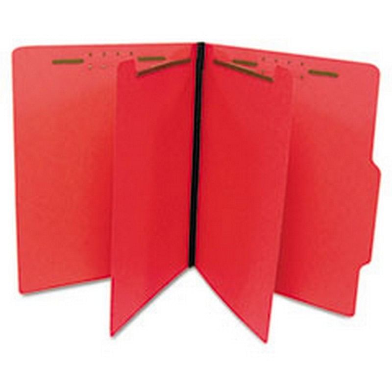 SJ Paper Economy Classification Folders, Letter, Six-Section, Red, 25/Box