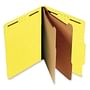 SJ Paper Expanding Classification Folder, Letter, 6-Section, Yellow, 15/Box